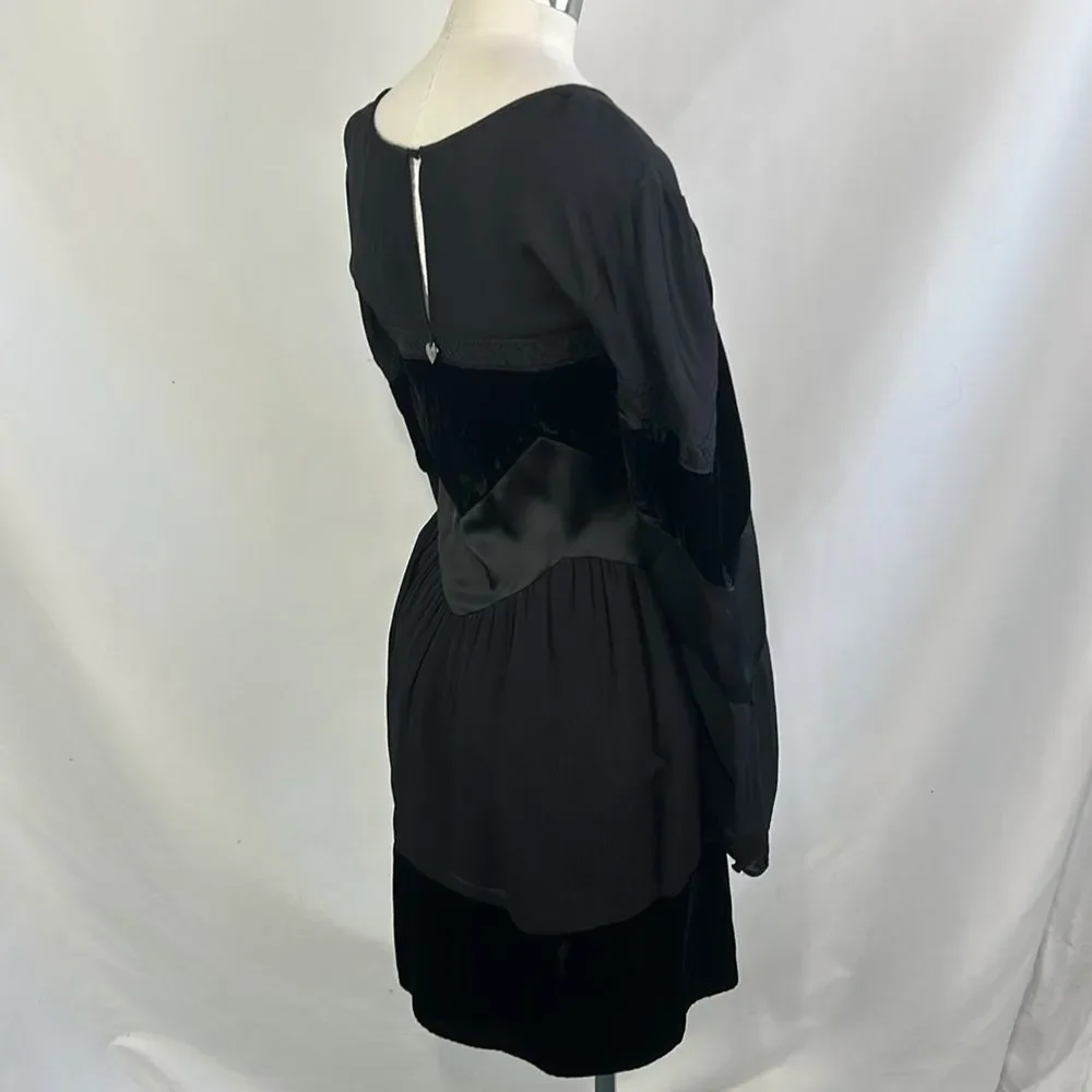 NWT Black With Belvet And Lace Trim Twin Set Dress - Picture 4 of 8